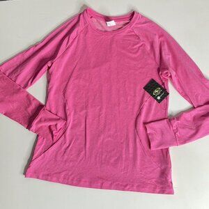 Athletic Works M 8-10 Women's Long Sleeve Performance Tee Neon Pink Thumbholes